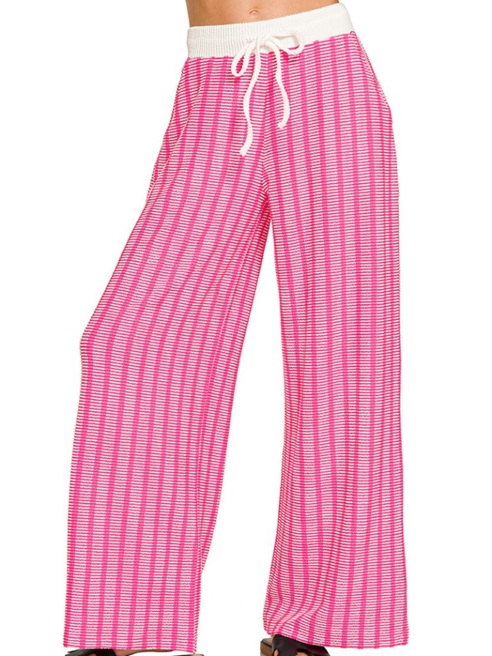 Raised rib striped lounge pants